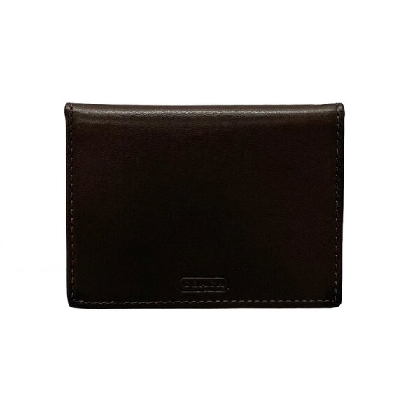 Auth COACH - Dark Brown Leather Card Case - Picture 1 of 9